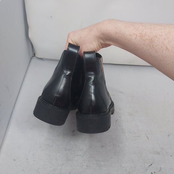 Burberry Check Black Leather Chelsea Boot - Picture 7 of 10